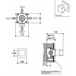 Ritmonio Przełącznik 3-drożny z regulacją przepływu podtynkowy chrom PR47LB211CRL