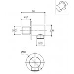 Ritmonio Przyłącze wody stal nierdzewna E0BA0173INOX