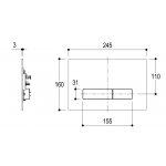 Ritmonio Przycisk przedni do spłuczki stal nierdzewna 78T002INOX