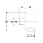 Ritmonio Przyłącze kątowe chrom H0BA1073CRL