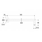 Ritmonio Ramię deszczownicy chrom U0BA8082CRL