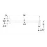   Ritmonio Ramię ścienne do deszczownicy 350 mm frosted black chrome U0BA8082F31