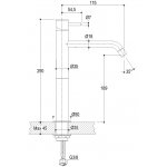 Ritmonio Reverso Bateria Umywalkowa 1-otworowa wysoka chrom Q0BA6025CRL