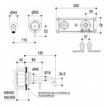   Ritmonio Reverso Bateria umywalkowa podtynkowa L-141 chrom Q0BA6013SPSXCRL | WYPRZEDAŻ MAGAZYNOWA