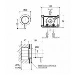      Ritmonio Reverso Bateria umywalkowa/prysznicowa podtynkowa element zewnętrzny chrom Q0BA6044S/PCRL WYPRZEDAŻ MAGAZYNOWA!!