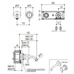      Ritmonio Reverso Bateria umywalkowa podtynkowa kpl. wylewka 14 cm Champagne Q0BA6013SPSXCHX