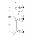 Ritmonio Ritro Bateria prysznicowa ścienna element zewnętrzny chrom PR42046CRL
