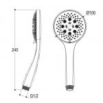Ritmonio Słuchawka prysznicowa chrom 72D004CRL