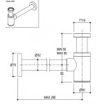   Ritmonio Syfon bidetowy szczotkowany RCMB027BIX