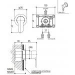 Ritmonio Tab Bateria prysznicowa/umywalkowa podtynkowa chrom PR37FC201CRL