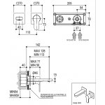 Ritmonio Tab Bateria umywalkowa ścienna podtynkowa chrom PR37AL201CRL