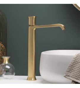    Ritmonio Taormina Bateria umywalkowa jednootworowa bez korka złoto szczotkowane PR35AV201GOX