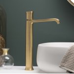    Ritmonio Taormina Bateria umywalkowa jednootworowa bez korka złoto szczotkowane PR35AV201GOX