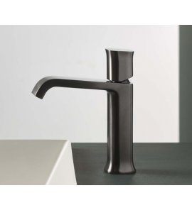    Ritmonio Taormina Bateria umywalkowa jednootworowa bez korka czarny chrom szczotkowany PR35AV201BLX