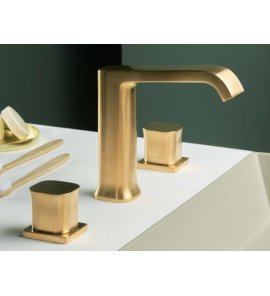   Ritmonio Taormina Bateria umywalkowa 3-otworowa bez korka złoto szczotkowane PR35AP201GOX