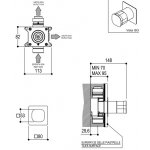 Ritmonio Taormina Bateria wannowo-prysznicowa odcinająca podtynkowa chrom PR35JB201CRL