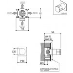 Ritmonio Taormina Bateria wannowo-prysznicowa z regulatorem przepływu podtynkowa chrom PR35LB201CRL