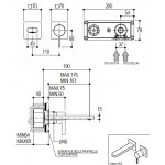 Ritmonio Tie Bateria umywalkowa ścienna podtynkowa chrom PR34AL202CRL