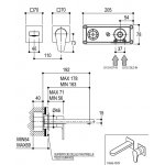 Ritmonio Tip Bateria umywalkowa ścienna podtynkowa chrom PR38AL202CRL