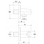 Ritmonio Uchwyt prysznicowy z przyłączem kątowym chrom H0BA1062CRL