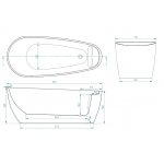 Sanitti Milla Wanna wolnostojąca 165x71 cm Biały połysk 11070000-BP