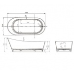 Sanitti Quattro Wanna wolnostojąca 180x85 cm Biała 11040000
