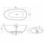 Sanitti Tre XL Wanna wolnostojąca 170x85 cm Biała 11031100
