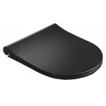 Sapho Awa Miska wisząca bezrantowa /Rimless z funkcją bidetki 35,5x53 cm z deską WC wolnoopadającą czarny mat 100315-110+100787-110