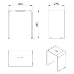 Sapho Trendy Taboret łazienkowy 40x48 biały A211101