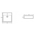 Blocco Umywalka stawiana na blat kwadratowa 47x47 cm biała UN-002