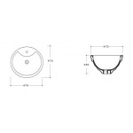 Scala Umywalka stawiana na blat okrągła Ø47 cm biała UN-029 PROMOCJA!