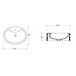  Ovo Umywalka stawiana na blat owalna 41x52 cm biała UN-041 PROMOCJA!