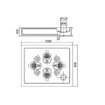 Zucchetti Agora Bateria natryskowa termostatyczna podtynkowa 1/2" z 4 zaworami odcinającymi element zewnętrzny chrom ZAG662
