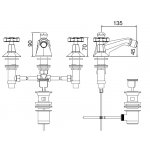 Zucchetti Delfi Bateria bidetowa 3-otworowa chrom Z46268.8008