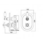 Zucchetti Pan Przełącznik 2/3-drogowy podtynkowy ½\'\', bez otwarcia/zamknięcia wody chrom Z94596