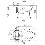 Zucchetti Deszczownica kwadratowa 200x200 mm sufitowa chrom Z94268