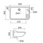 Sbordoni Romana Umywalka wisząca 50,5x30,5x20 cm biały 9050