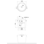Scarabeo Bucket Umywalka Ø40,5 biały 8803BS