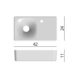 Scarabeo Cube Umywalka 42x24 biały 1523