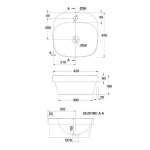 Scarabeo Moon Umywalka 42x42 biała 5511