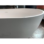           Galatea Design Arrezo Wanna Wolnostojąca 160x75 cm z korkiem w kolorze wanny biały połysk/szary matt GWARR160.GMZ.WH/CG