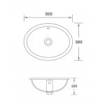 Shaws Aira Umywalka owalna wpuszczana w blat 50,5x38 cm Biały SBAI605WH