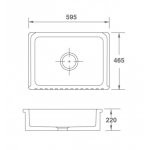 Shaws Bowland 600 Zlew jednokomorowy 59,5x46,5 cm Biały SO0600010WH