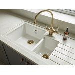 Shaws Brindle 600 Zlew dwukomorowy 54,8x50 cm Biały SCBH595WH