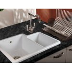 Shaws Brindle 600 Zlew dwukomorowy 54,8x50 cm Biały SCBH595WH