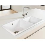 Shaws Brindle 600 Zlew dwukomorowy 54,8x50 cm Biały SCBH595WH