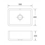 Shaws Butler 600 Zlew jednokomorowy 59,5x46 cm Biszkoptowy SCBU600PN