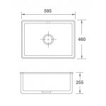 Shaws Inset 600 Zlew jednokomorowy 59,5x46 cm Biszkoptowy SCIN595PN
