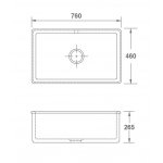 Shaws Inset 800 Zlew jednokomorowy 76x46 cm Biały SCIN760WH