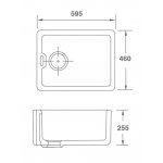 Shaws Pennine Zlew jednokomorowy 59,5x46 cm Biszkoptowy SO0900010PN